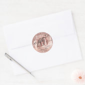 Roos Gold Faux Glitter & Folie 50e verjaardag Ronde Sticker (Envelop)