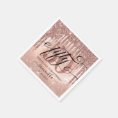 Roos Gold Faux Glitter & Folie 50e verjaardag Servet (Hoek)