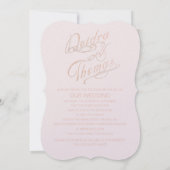 Roos Gold Faux Glitter Gem Uitnodigingen (Achterkant)