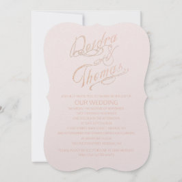 Roos Gold Faux Glitter Gem Uitnodigingen