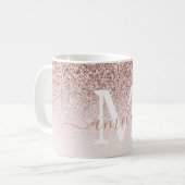 Roos Gold Faux glitter getextureerd ombre roze Koffiemok (Voorkant links)