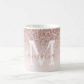 Roos Gold Faux glitter getextureerd ombre roze Koffiemok (Center)