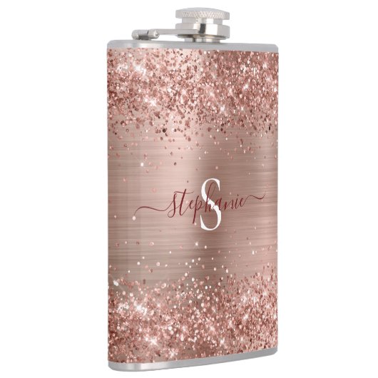Roos Gold Faux-Glitter Girly Glam Monogram Heupfles (Rechts)