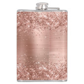 Roos Gold Faux-Glitter Girly Glam Monogram Heupfles (Achterkant)