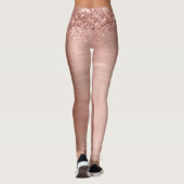 Roos Gold Faux-Glitter Girly Glam Monogram Leggings (Achterkant)