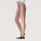 Roos Gold Faux-Glitter Girly Glam Monogram Leggings (Links)