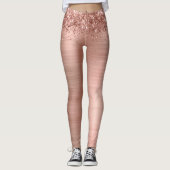 Roos Gold Faux-Glitter Girly Glam Monogram Leggings (Voorkant)