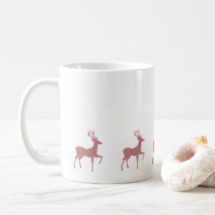 Roos Gold Faux Glitter Kerstrendier Koffiemok