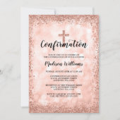 Roos Gold Faux Glitter Lights Bevestiging Kaart (Voorkant)