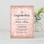 Roos Gold Faux Glitter Lights Bevestiging Kaart (Staand voorkant)