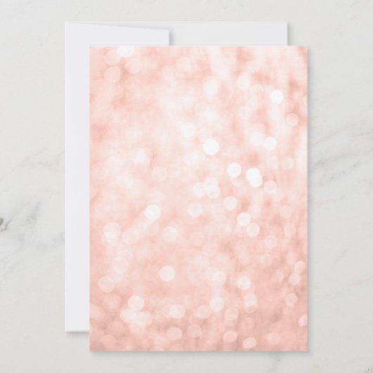 Roos Gold Faux Glitter Lights Sweet 15 Quinceanera Kaart (Achterkant)