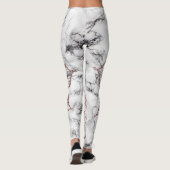 Roos Gold Faux Glitter Mandala op Vet Marmer Leggings (Achterkant)