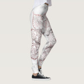 Roos Gold Faux Glitter Mandala op Vet Marmer Leggings (Rechts)