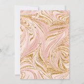 Roos Gold Faux Glitter Marble Blush Paper Weddensc Kaart (Achterkant)