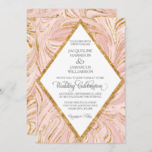 Roos Gold Faux Glitter Marble Blush Paper Weddensc