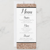 Roos Gold Faux Glitter Menu Kaart (Voorkant)