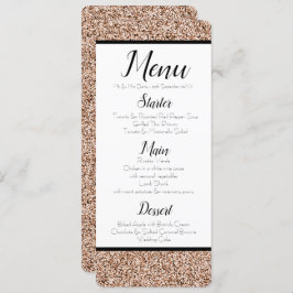 Roos Gold Faux Glitter Menu Kaart