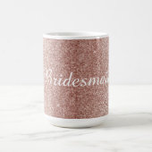Roos Gold Faux Glitter met Bridesmaid Name Koffiemok (Center)