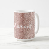 Roos Gold Faux Glitter met Bridesmaid Name Koffiemok (Voorkant rechts)