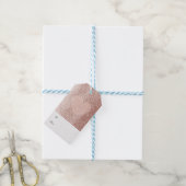 Roos Gold Faux Glitter met hart Cadeaulabel (Met Touw)