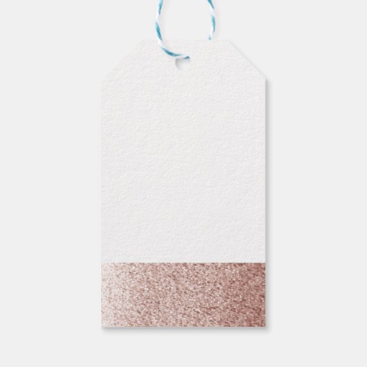 Roos Gold Faux Glitter met hart Cadeaulabel (Achterkant)