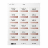 Roos Gold Faux Glitter Nieuw adres Etiket (Full Sheet)