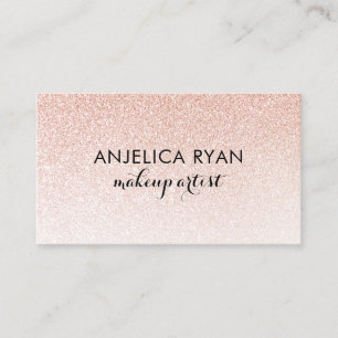 Roos Gold Faux Glitter Ombre Makeup Visitekaartje