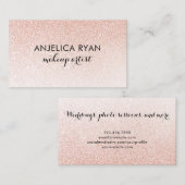 Roos Gold Faux Glitter Ombre Makeup Visitekaartje (Voorkant / Achterkant)