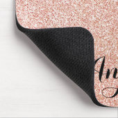 Roos Gold Faux Glitter Persoonlijke Muismat (Hoek)