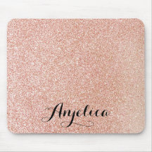 Roos Gold Faux Glitter Persoonlijke Muismat