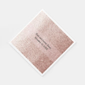 Roos Gold Faux Glitter Pink Band Servetten (Hoek)