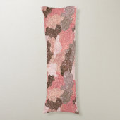 Roos Gold Faux Glitter Pink Camouflage Lichaamskussen (Voorkant Verticaal)