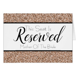 Roos Gold Faux Glitter Reserved Seat Weddenschap
