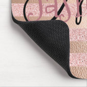 Roos Gold Faux Glitter & Roos Gold Foil Stripes Muismat (Hoek)