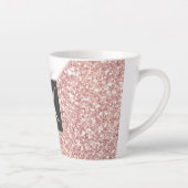 Roos Gold Faux Glitter Roos Marble Monogramed Latte Mok (Rechts)