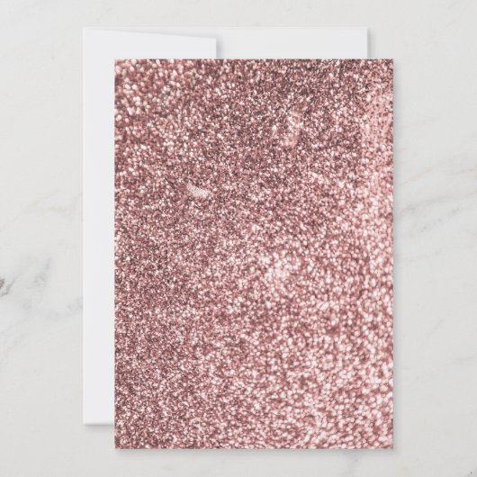 Roos Gold Faux Glitter Roze Ombre Meisje Sweet 16 Kaart (Achterkant)