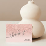 Roos gold faux glitter roze ombre script bedankt<br><div class="desc">Roos goud faux glitter roze ombre chic dank u de typografie.</div>
