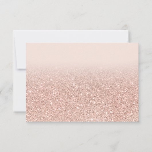 Roos gold faux glitter roze ombre script bedankt (Achterkant)