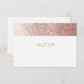 Roos Gold Faux Glitter RSVP (Voorkant / Achterkant)