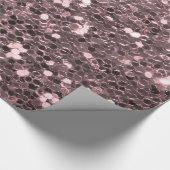 Roos Gold Faux Glitter Sparkles Cadeaupapier (Hoek)