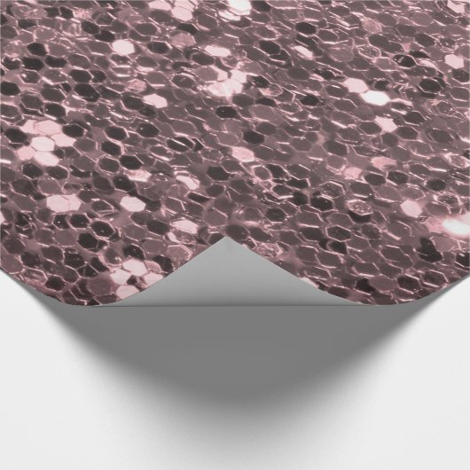 Roos Gold Faux Glitter Sparkles Cadeaupapier (Hoek)