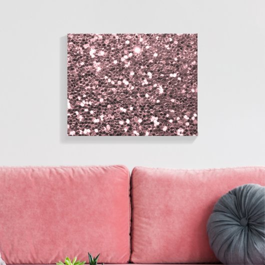 Roos Gold Faux Glitter Sparkles Canvas Afdruk (Insitu (Woonkamer))