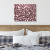 Roos Gold Faux Glitter Sparkles Canvas Afdruk (Insitu (Slaapkamer))