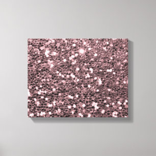 Roos Gold Faux Glitter Sparkles Canvas Afdruk