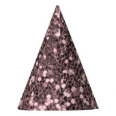 Roos Gold Faux Glitter Sparkles Feesthoedjes (Achterkant)