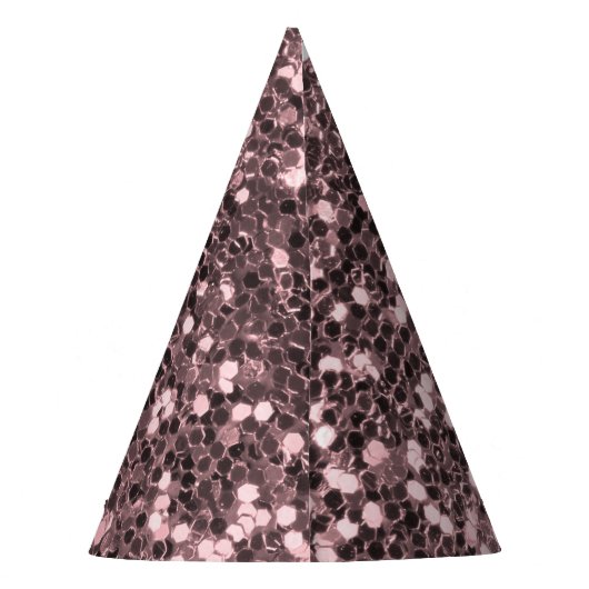 Roos Gold Faux Glitter Sparkles Feesthoedjes (Achterkant)