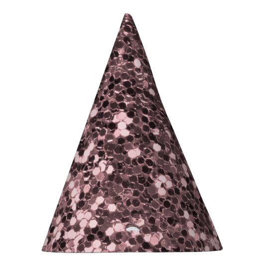 Roos Gold Faux Glitter Sparkles Feesthoedjes (Rechts)