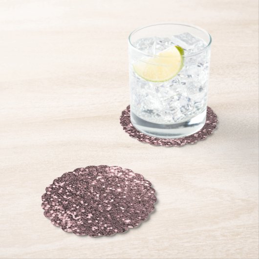 Roos Gold Faux Glitter Sparkles Kartonnen Onderzetters (Insitu)