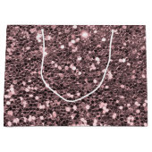 Roos Gold Faux Glitter Sparkles Large Cadeautasje (Voorkant)