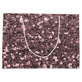 Roos Gold Faux Glitter Sparkles Large Cadeautasje (Achterkant)